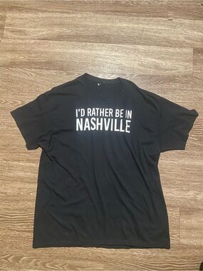Black 'I'd Rather Be in Nashville' Graphic Tee